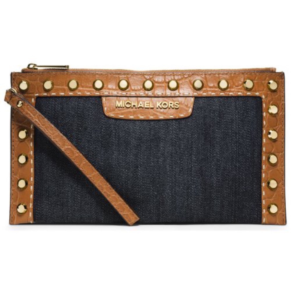 NWT Michael Kors Selma Pick Stitch Wristlet/Clutch